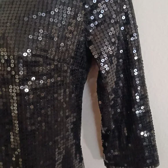 Black Sequin Dress - Picture 3 of 4
